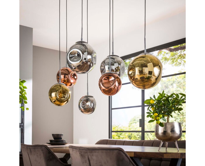 Hanglamp Stellar 7 lampen - Oud zilver
