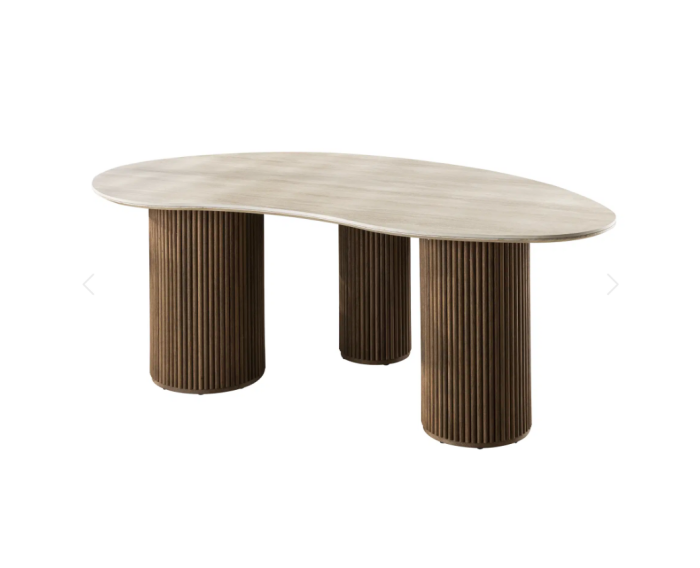 Eettafel 215 niervormig Romano - Ceramic 3D Travertine