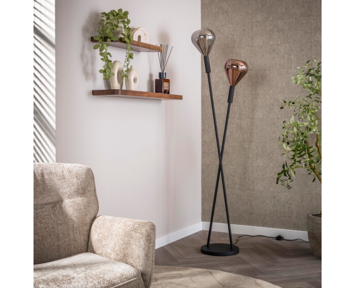 Vloerlamp 2L Wings - Zwart