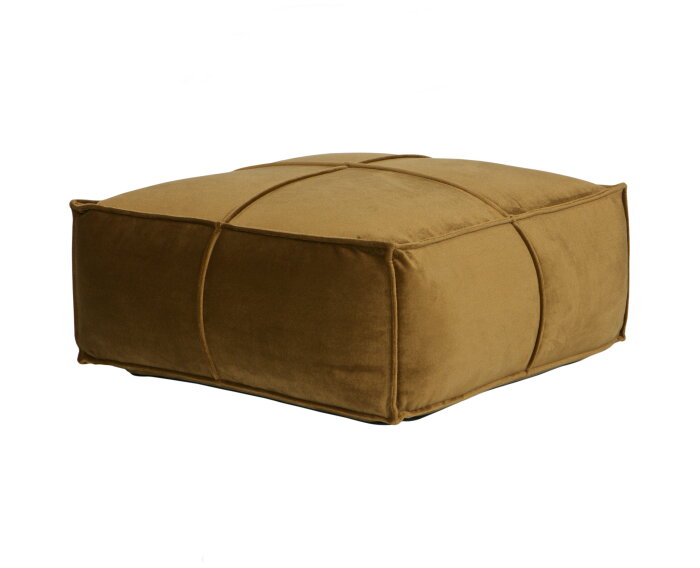 Honey Poef Velvet Honing Geel 60x60 - BePureHome