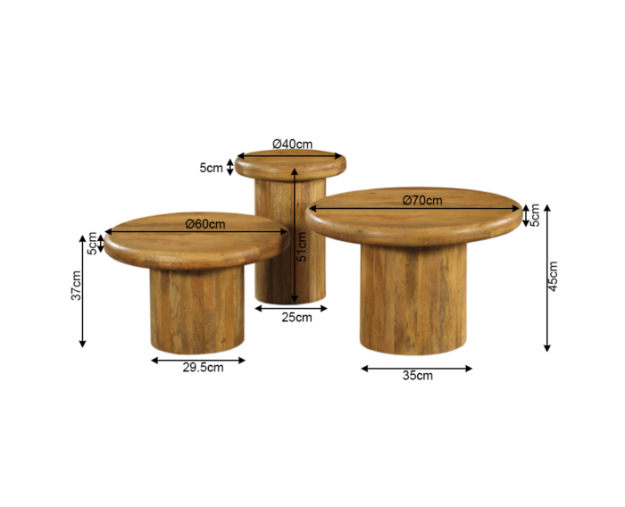 Salontafel Maya | set van 3