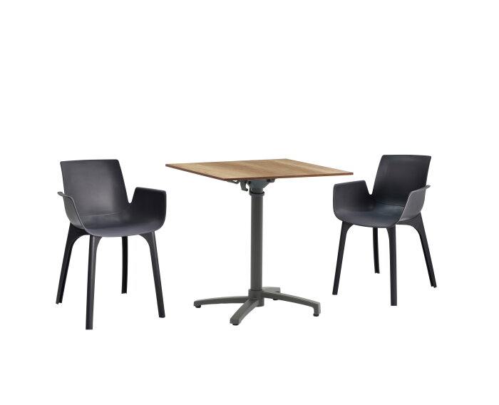 Tuintafel Julia HPL Bistrotafel 70x70cm - Houtkleur