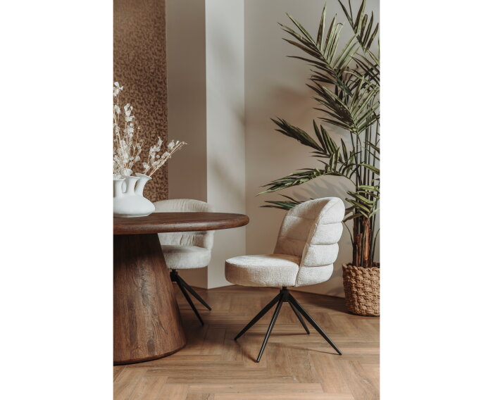 Eettafel Asti rond mangohout 130 cm - Bruin
