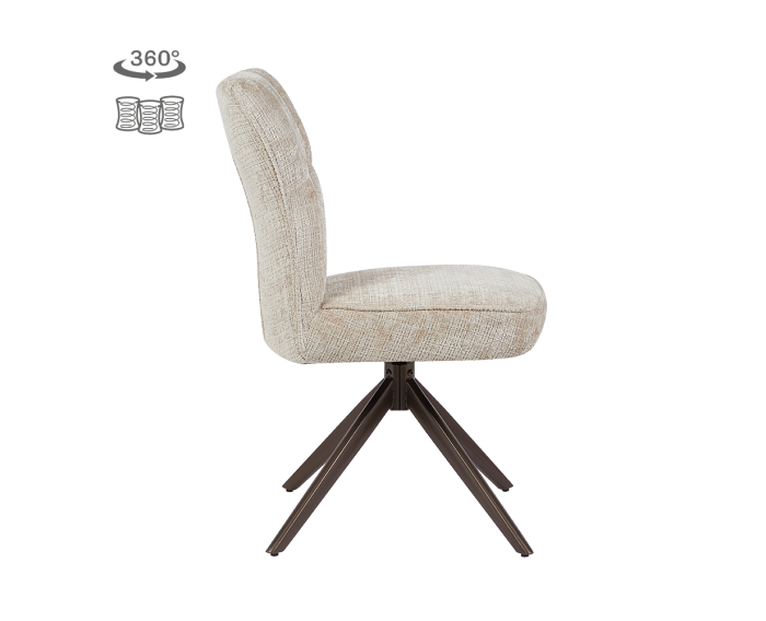 Bardi Stoel - Cremona 14 beige - Anodic (draaibaar)