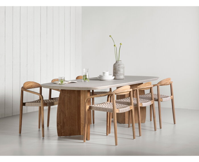 DTP Home Nova eettafel Deens ovaal Travertin 220x110 cm - Beige