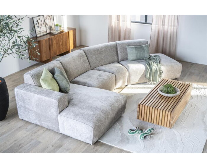 Modulaire Hoekbank Elise – Designbank Hotel Chique - Stof Trenza Taupe - 350x200 cm - SEVN