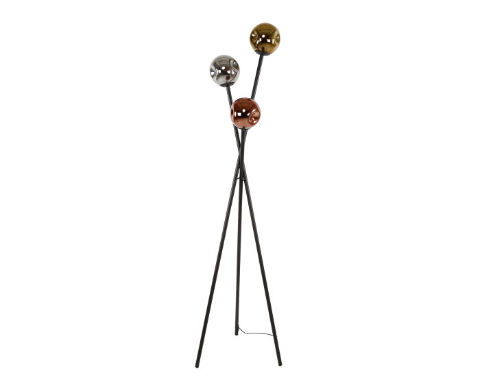 Vloerlamp 3L molecule mix glass - Artic zwart