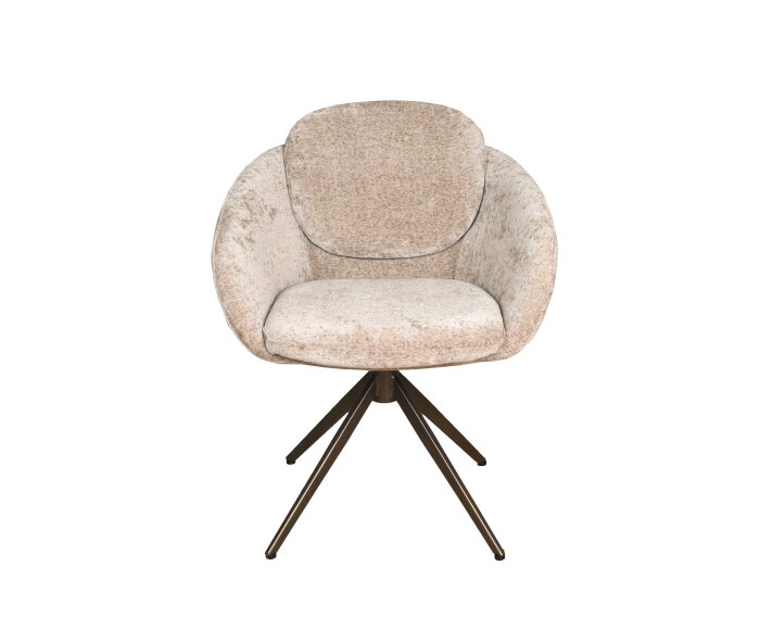 Eetkamerstoel Nice poot Moon 360 anodic brown - be glory sand 04