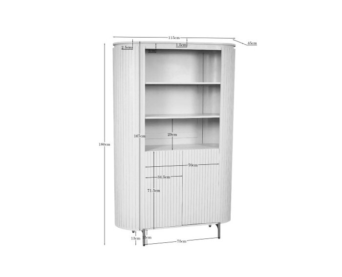 Wandkast Solana Bruin Mangohout 115 cm