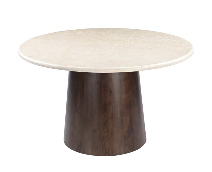 Eettafel Bottecino Rond marmer 130x130x76 cm - cr&egrave;me wit