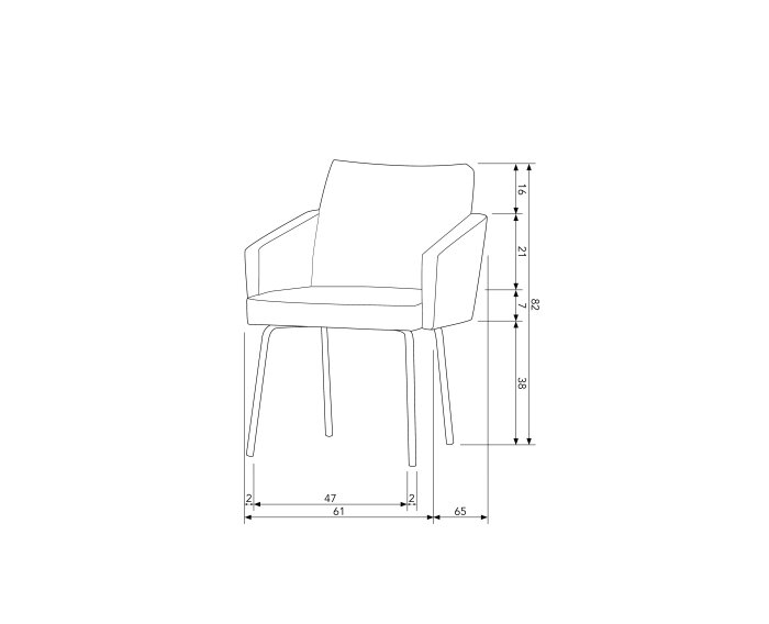 Mount Eetkamerstoel Met Armleuning Leerlook Naturel - BePureHome