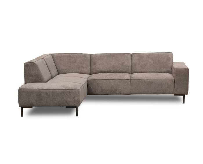 Hoekbank Riva Taupe - Glow 6 &ndash; Ottomane Links &ndash; 262x195 cm