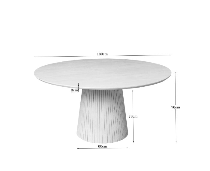 Ronde eettafel Solana Bruin Mangohout 130 cm