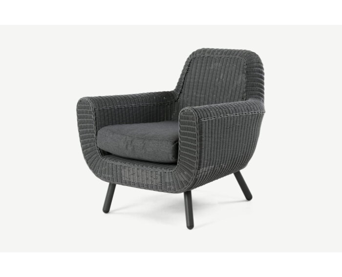 JONAH ARMCHAIR (000314)  -  STEEL DARK GREY & POWDER COATED ANTHRACITE (LEGS)