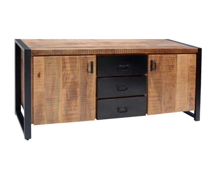 Dressoir  Bruno - Bas mango en metaal 160 cm breed