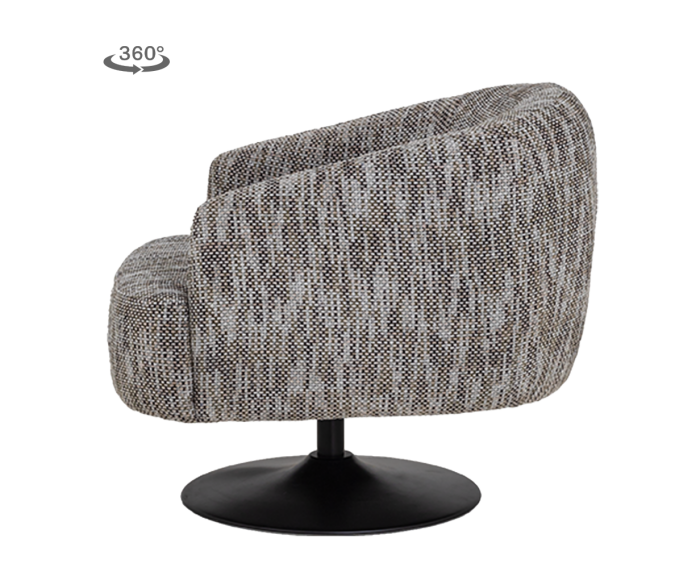 Barga Fauteuil - fabric TED 8 white-grey (draaibaar)