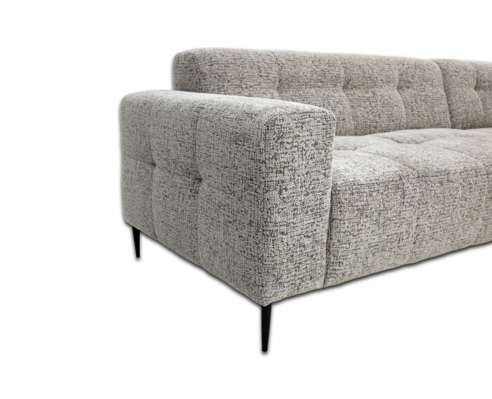 Hoekbank Viano rechts stof Bella 55 Taupe Grijs gem&ecirc;leerd -  255x200x84 cm - modern