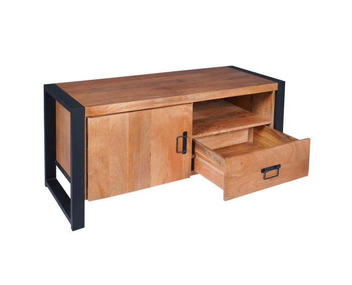 Tv-meubel Britt 110cm mango metaal - Naturel | Meubelplaats
