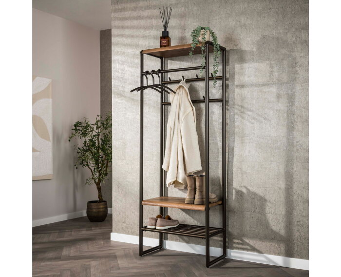 Garderobemeubel roede Luno - Drift Brown Powdercoated