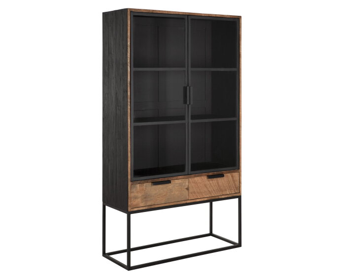 DTP home vitrinekast Cosmo no.1 teakhout 100x40x180 cm
