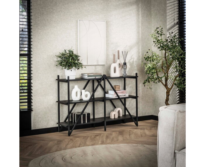 Wandkast 130cm 3 laags Piega - Grijs