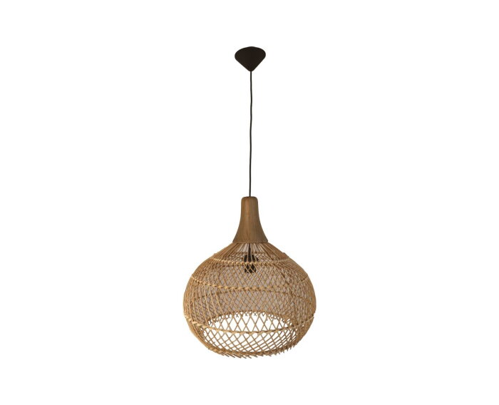 Hanglamp Rotan - 43x43x46 - Naturel - Rotan/teak