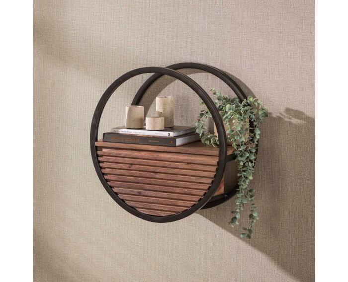 Wandschap Circular 1L &Oslash;50 - Massief acacia bruin