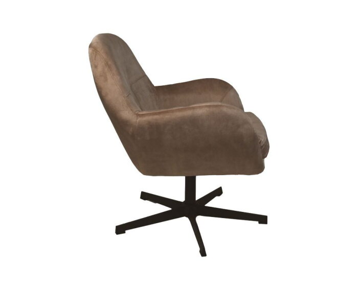 Fauteuil Cleveland - 75x73x88 - Lever/zwart - Adore/metaal