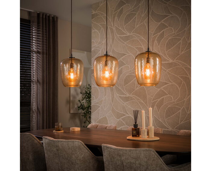 Hanglamp Python 3L - Amber glas