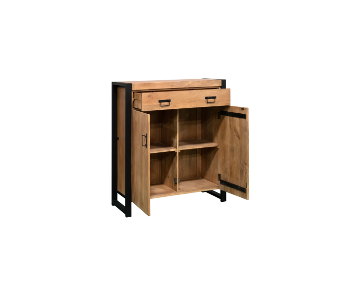Kabinet kast Britt 100 cm mango metaal - Naturel | Meubelplaats