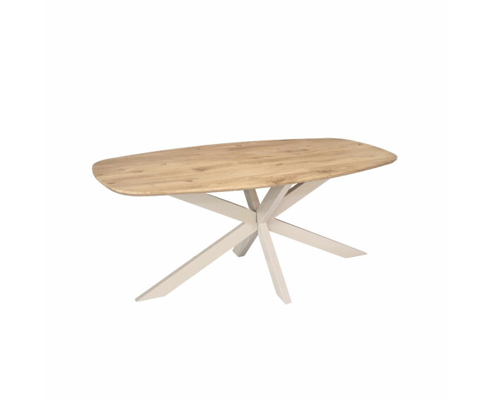 Eiken eettafel Ferris | Deens Ovaal 180 cm | Naturel | Poot Sand
