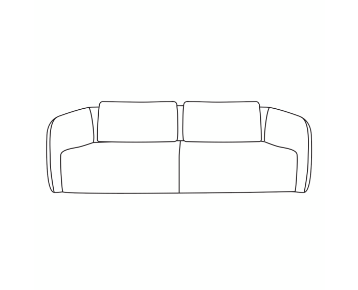 Bank CLOUD 3-zits sofa - Raven 22 - 235x96x84 cm