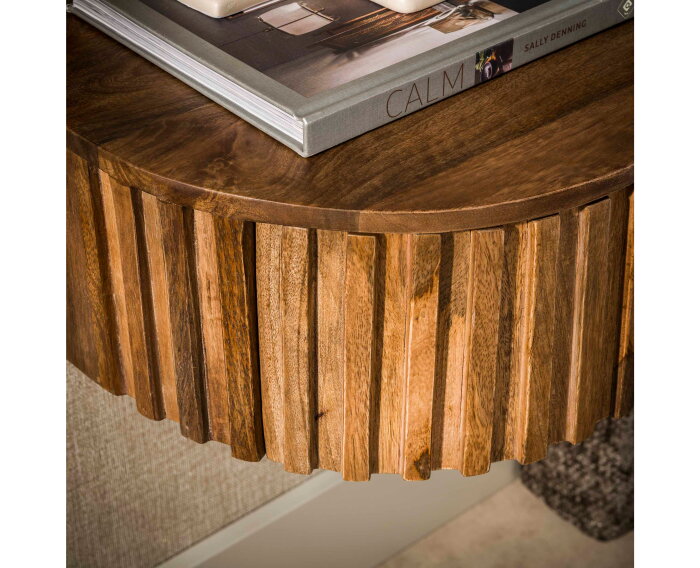 Nachtkastje Ridge zwevend 1L - Massief mango zand