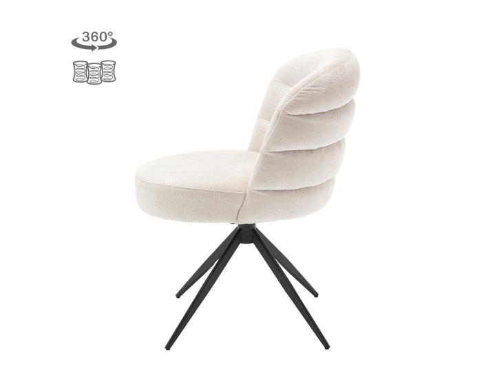 Eetkamerstoel Carro draaibaar Chenille - Almond white