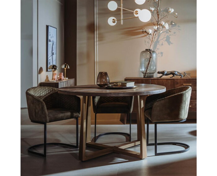Eettafel Belvedere rond 130cm - bruin | Tower living