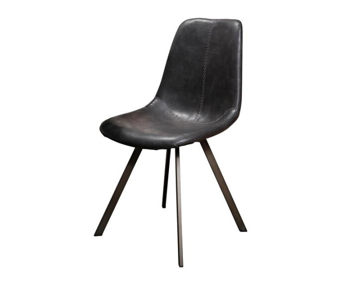 Eetkamerstoel zig-zag plat frame | zwart
