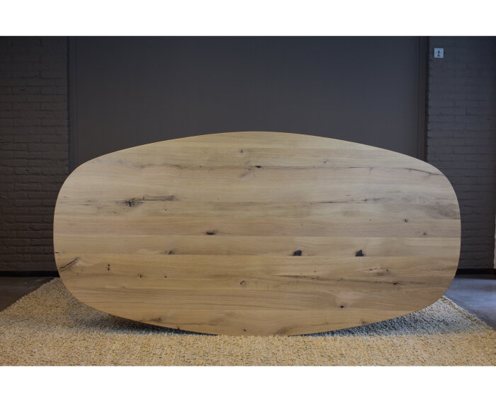 Eettafel Lunt Eiken Deens ovaal met ovale spinpoot 280x120 cm | Onbehandeld