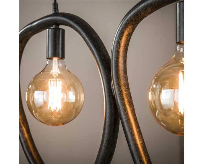 Hanglamp 4L organic steel - Artic zwart