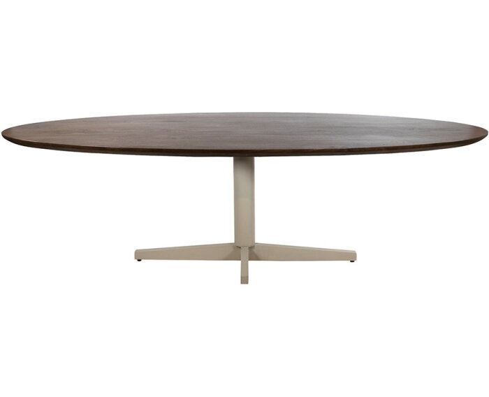 Eetkamertafel 190, ovaal, poot Beige, Mango Brown Walnut - Scorpio Table Collection