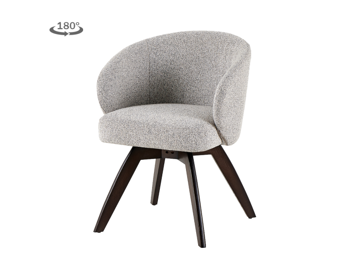 Tower Living Brescia armchair swivel 180&deg; Espresso- Puente 09 light grey