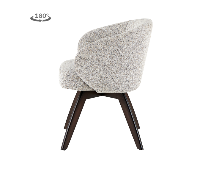 Tower Living eetkamerstoel Brescia - Puente 06 beige white - Espresso (draaibaar)