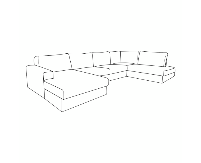 PEPP interiors Hoekbank UNO U-opstelling chaise longue links - Modesto 492