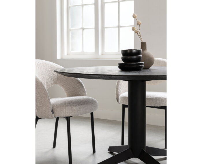 DTP Home Soho eettafel rond 130x130x76 cm - Mortex - zwart