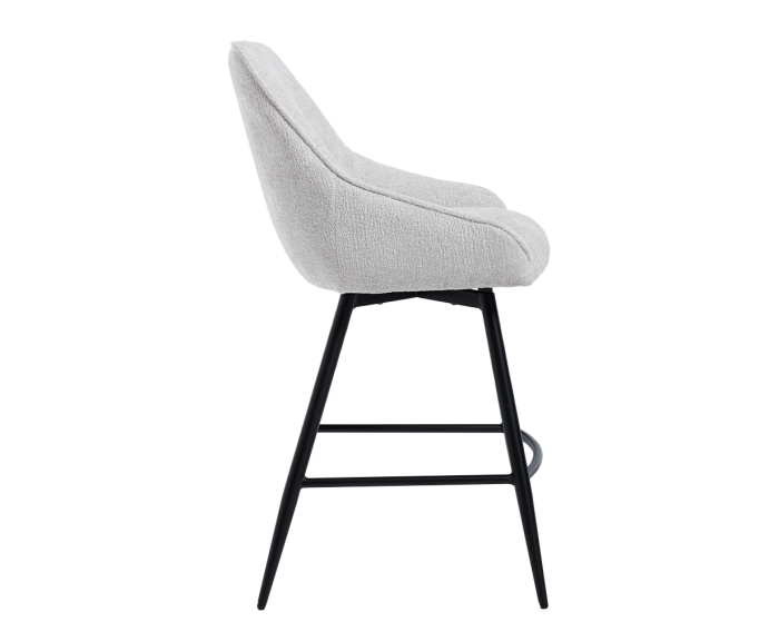 Trino Barstoel - fabric Trenza 04 white (draaibaar)