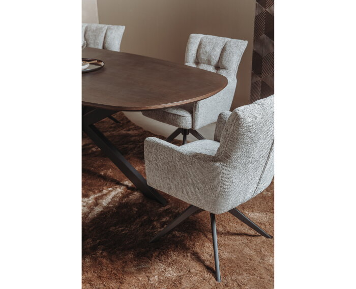 Eettafel San Marino Deens ovaal eikenhout 180x100 cm - Bruin
