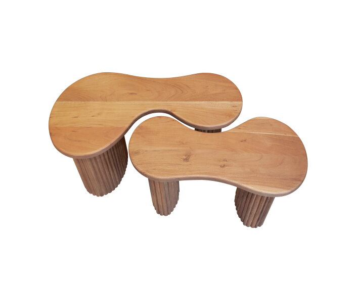 Salontafel set/2 fuse - Massief acacia naturel