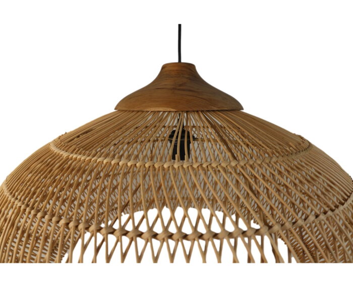 Hanglamp Rotan - 65x65x40 - Naturel - Rotan/teak