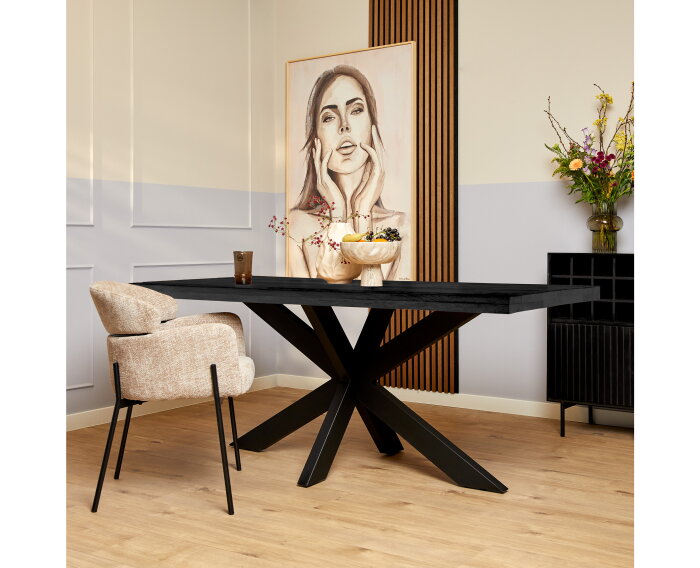 Eetkamertafel Denver Black | Rechthoek | 160 cm