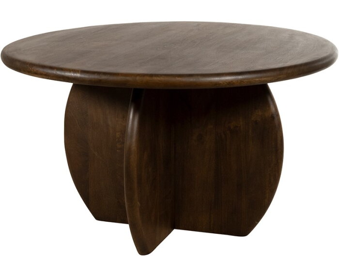 Eettafel Belly rond Ø130 cm Mangohout - Walnoot