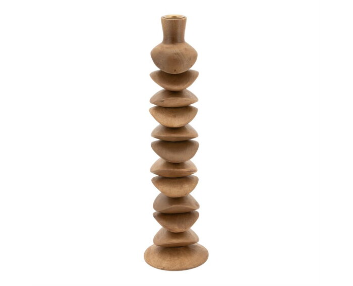 Candle holder Kasane large - bruin | BY-BOO